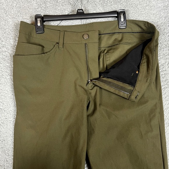 Lululemon ABC Pants Mens 34 Olive Green Slim Fit Jogger Casual Athleisure Office - Picture 2 of 9